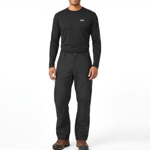 Helly Hansen Men's Packable Pant Rain Waterproof Black Zip Fly Ankle Belt Loops